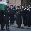 Queens, NY – Fellow Officers Salute The Flag-draped Casket Of Slain Police Man