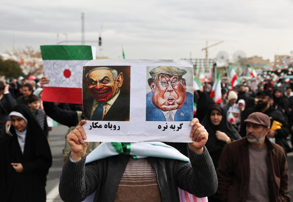 Iran marks 1979 revolution with Israeli flag burnings, missiles and ‘coffins’ for US generals